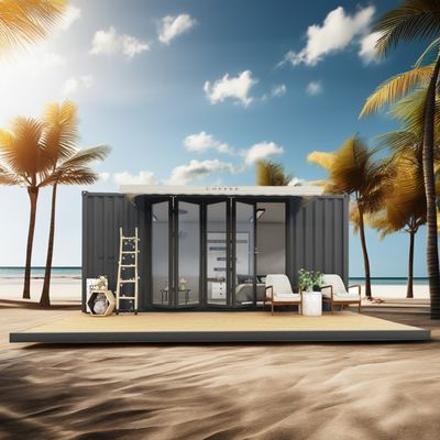 Log 20ft Eco-Friendly Flat Pack Container House Prefabricado Construção Sustentável Estrutura de aço Resiliente chuva Vento Loja de neve