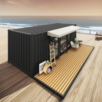 Log 20ft Eco-Friendly Flat Pack Container House Prefabricado Construção Sustentável Estrutura de aço Resiliente chuva Vento Loja de neve