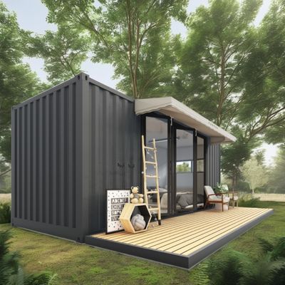 Log 20ft Eco-Friendly Flat Pack Container House Prefabricado Construção Sustentável Estrutura de aço Resiliente chuva Vento Loja de neve