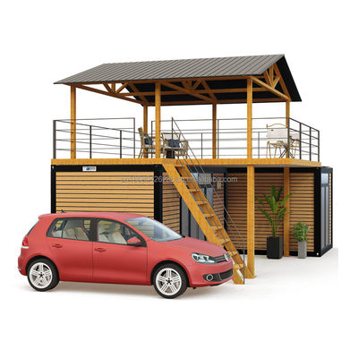 Casas de madeira com tubos quadrados de aço galvanizados