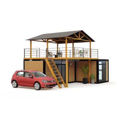 Casas de madeira com tubos quadrados de aço galvanizados