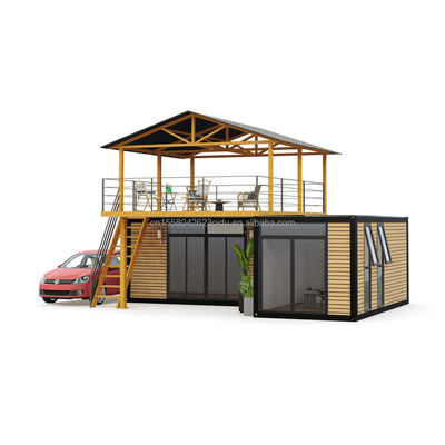 Casas de madeira com tubos quadrados de aço galvanizados