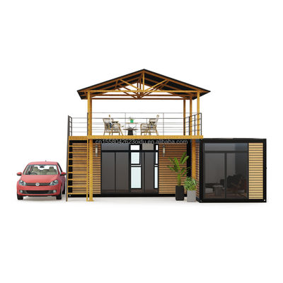 Casas de madeira com tubos quadrados de aço galvanizados