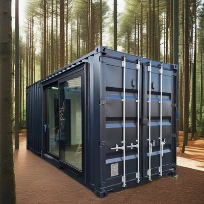 Tubos quadrados de aço galvanizados Modificados Container de transporte pré-fabricado Casa para floresta Cabina de férias Escritório ou villa