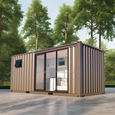 Tubos quadrados de aço galvanizados Modificados Container de transporte pré-fabricado Casa para floresta Cabina de férias Escritório ou villa