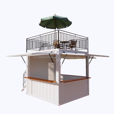 10 ft 20 ft Containers móveis Tubos quadrados de aço galvanizado para supermercado Loja móvel personalizada Pop-Up Coffee Bar