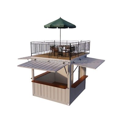 10 ft 20 ft Containers móveis Tubos quadrados de aço galvanizado para supermercado Loja móvel personalizada Pop-Up Coffee Bar