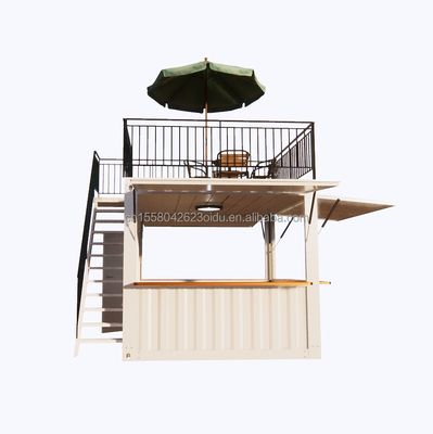 10 ft 20 ft Containers móveis Tubos quadrados de aço galvanizado para supermercado Loja móvel personalizada Pop-Up Coffee Bar