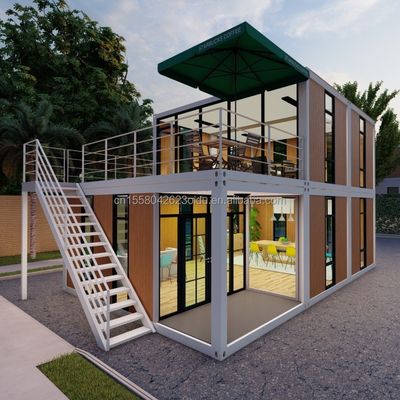 Mini-casas Casas pequenas Casas de contêiner para escritório Showroom e restaurante no Paquistão Painel de sanduíche Casas pré-fabricadas de 20 pés