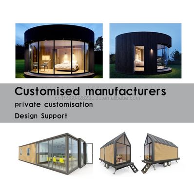 Casa de contêiner totalmente equipada em rodas com design moderno e material de painel de sanduíche