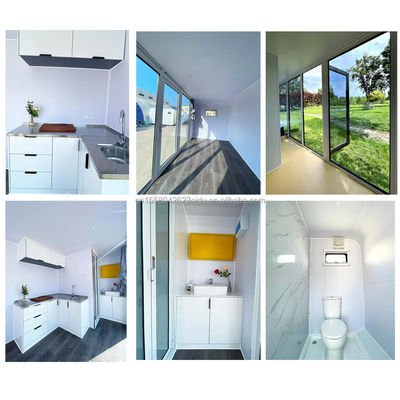 Material de painel de sanduíche Sala de cápsula pré-fabricada para quarto em estrutura de aço projetada Casa de contêineres