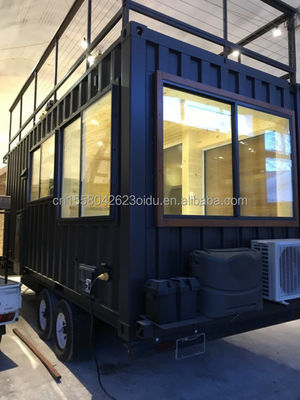 Moderno Design Customizado Aço de Cor Fabricado Instalação Rápida Casas Modulares Prefabricadas em Rodagens para Trailers Móveis de Acampamento