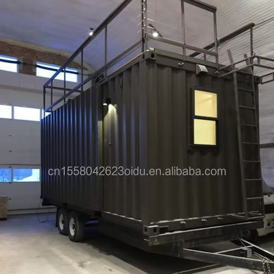 Moderno Design Customizado Aço de Cor Fabricado Instalação Rápida Casas Modulares Prefabricadas em Rodagens para Trailers Móveis de Acampamento