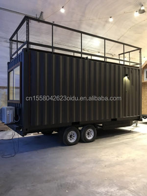 Moderno Design Customizado Aço de Cor Fabricado Instalação Rápida Casas Modulares Prefabricadas em Rodagens para Trailers Móveis de Acampamento
