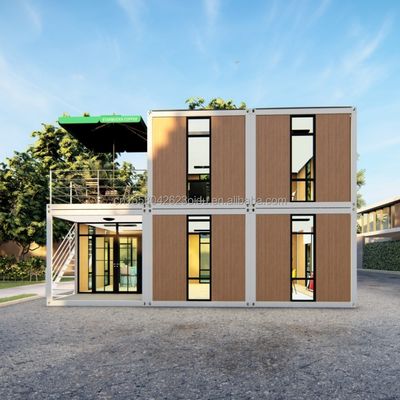20ft/40ft Easy Move Prefabricado Flat Pack Container Parede 50/75/100mm Wave Sandwich Panel Armazenamento portátil para loja