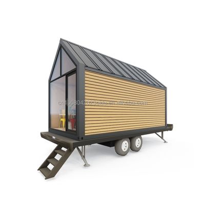 Tubos Quadrados de Aço Galvanizado Casa de Contêiner de Madeira Triangular Moderna em Rolas para Vendas de Café ao Ar Livre e Estilo de Design