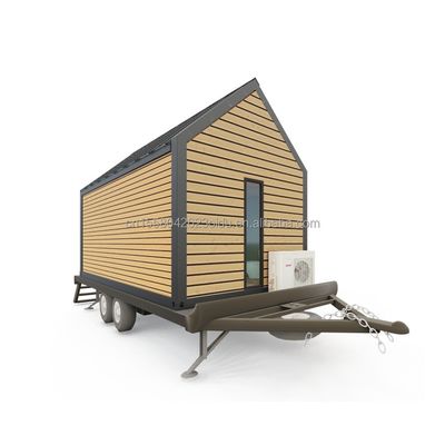 Tubos Quadrados de Aço Galvanizado Casa de Contêiner de Madeira Triangular Moderna em Rolas para Vendas de Café ao Ar Livre e Estilo de Design