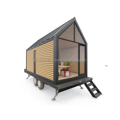 Tubos Quadrados de Aço Galvanizado Casa de Contêiner de Madeira Triangular Moderna em Rolas para Vendas de Café ao Ar Livre e Estilo de Design