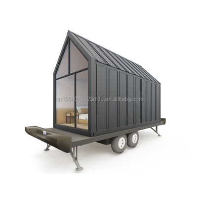 Tubos Quadrados de Aço Galvanizado Casa de Contêiner de Madeira Triangular Moderna em Rolas para Vendas de Café ao Ar Livre e Estilo de Design