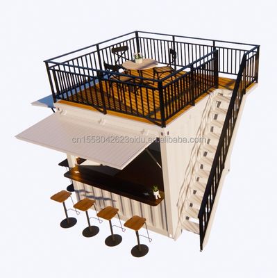 Loja móvel personalizada 10ft e 20ft Container móvel de remessa Lojas de café Estrutura principal Tubos quadrados de aço galvanizado