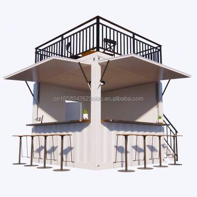 Loja móvel personalizada 10ft e 20ft Container móvel de remessa Lojas de café Estrutura principal Tubos quadrados de aço galvanizado