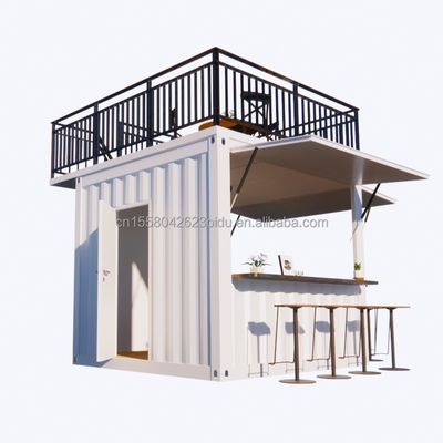 Loja móvel personalizada 10ft e 20ft Container móvel de remessa Lojas de café Estrutura principal Tubos quadrados de aço galvanizado
