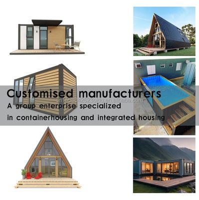 Container dobrável Luxury Glamping Pod Cabine Casas de madeira pré-fabricadas Flat Pack Circle Casa redonda Estrutura de madeira 20ft/40ft