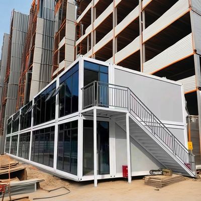 Tubos de aço galvanizados quadrados Estrutura principal Cor Personalizada Casa de contêineres de 20 pés Prefabricado Escritório temporário / loja / villa