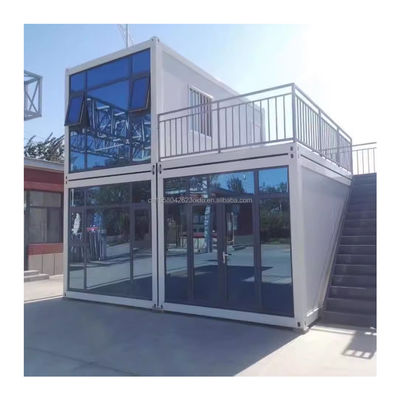 Tubos de aço galvanizados quadrados Estrutura principal Cor Personalizada Casa de contêineres de 20 pés Prefabricado Escritório temporário / loja / villa