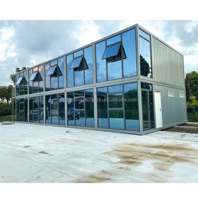 Tubos de aço galvanizados quadrados Estrutura principal Cor Personalizada Casa de contêineres de 20 pés Prefabricado Escritório temporário / loja / villa