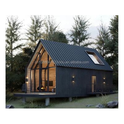 Moderno design Casa pequena em rodas Material de aço Kit de construção de jardim de acampamento ao ar livre com painel de sanduíche de onda 50/75/100mm
