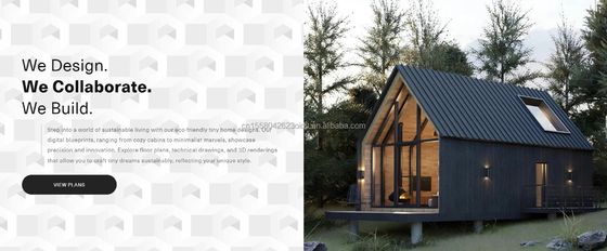 Moderno design Casa pequena em rodas Material de aço Kit de construção de jardim de acampamento ao ar livre com painel de sanduíche de onda 50/75/100mm