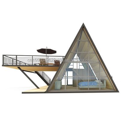 Tubos de aço galvanizado quadrado Casa de madeira pequena triângulo modular Casa pré-fabricada de luxo para suas necessidades