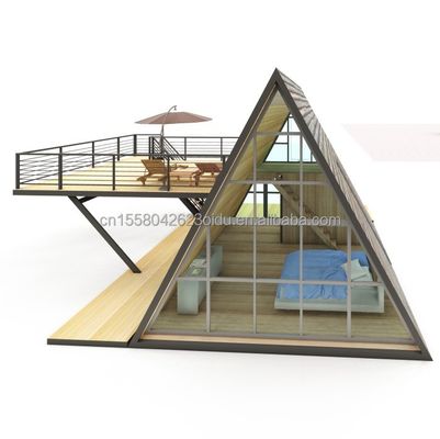 Tubos de aço galvanizado quadrado Casa de madeira pequena triângulo modular Casa pré-fabricada de luxo para suas necessidades