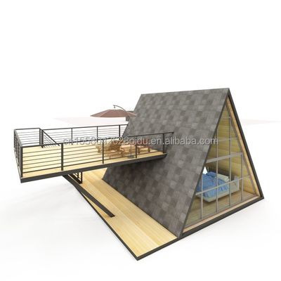 Tubos de aço galvanizado quadrado Casa de madeira pequena triângulo modular Casa pré-fabricada de luxo para suas necessidades