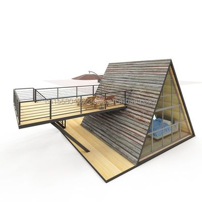 Tubos de aço galvanizado quadrado Casa de madeira pequena triângulo modular Casa pré-fabricada de luxo para suas necessidades