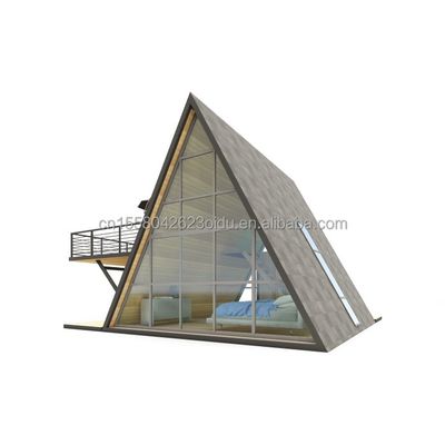 Tubos de aço galvanizado quadrado Casa de madeira pequena triângulo modular Casa pré-fabricada de luxo para suas necessidades