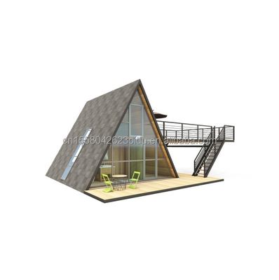 Tubos de aço galvanizado quadrado Casa de madeira pequena triângulo modular Casa pré-fabricada de luxo para suas necessidades