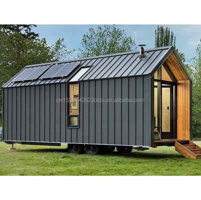 Moderno Design Casa Prefabricada Parede 75mm Wave Painel Sandwich 20ft Container dobrável Casa em Roda
