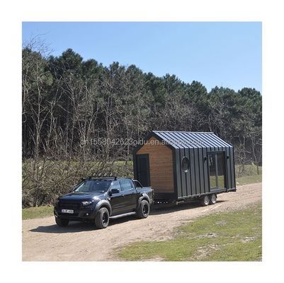 Moderno Design Casa Prefabricada Parede 75mm Wave Painel Sandwich 20ft Container dobrável Casa em Roda