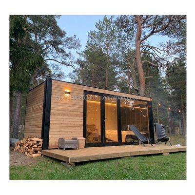Estilo de design chinês EU Casas de madeira de 20 pés Jardim Casas pré-fabricadas Modernas casas pré-fabricadas de luxo Estrutura de aço