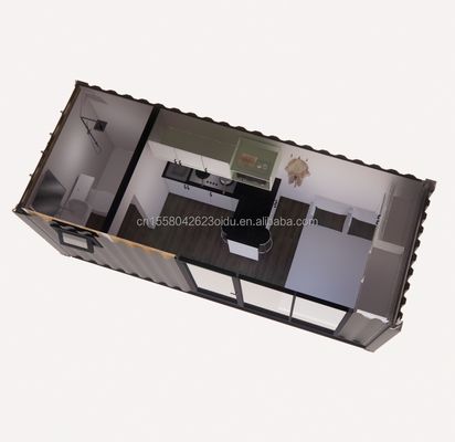 Habitação ao ar livre e hotel familiar 2 quartos pré-fabricado casa de contêineres de aço com galvanizado de aço flexível 180g Flat Pack