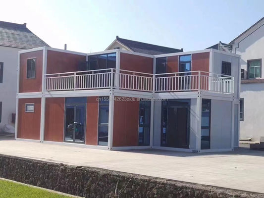 Construção rápida de material de contêiner Casas para férias de resort e casas de fazenda Três quartos Parede 50/75/100mm Painel Sandwich Wave