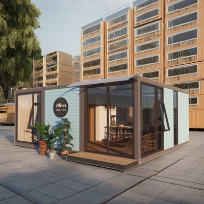 Container ecológico de 20 ou 40 pés feito de aço e painel de sanduíche para loja de roupas restaurante hotel
