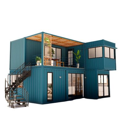 Cores personalizadas 20ft Flat Pack Living Steel Frame Modular Home Painel de sanduíche pré-fabricado Envio 3 quartos Container House