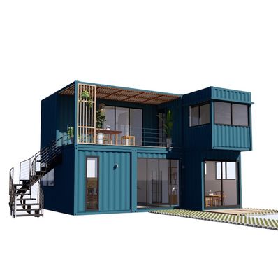 Cores personalizadas 20ft Flat Pack Living Steel Frame Modular Home Painel de sanduíche pré-fabricado Envio 3 quartos Container House