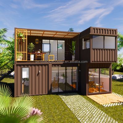 Cores personalizadas 20ft Flat Pack Living Steel Frame Modular Home Painel de sanduíche pré-fabricado Envio 3 quartos Container House
