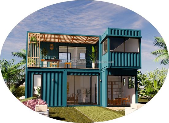 Cores personalizadas 20ft Flat Pack Living Steel Frame Modular Home Painel de sanduíche pré-fabricado Envio 3 quartos Container House
