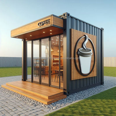 Parede 50mm Wave Sandwich Panel Hotel Pop-up Container Café Restaurante Bar Café Quiosque Booth com Casa Prefabricada de Aço