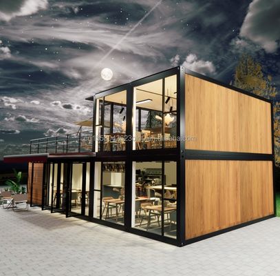 Customizado Madeira 20ft Luxury Living Casa Prefabricada 4 quartos Container expansível Casa Painel Sandwich Escritório Hotel ao ar livre